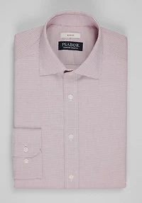 Men's Traveler® Collection Slim Fit Tiny Grid Dress Shirt at Jos. A. Bank, Burgundy