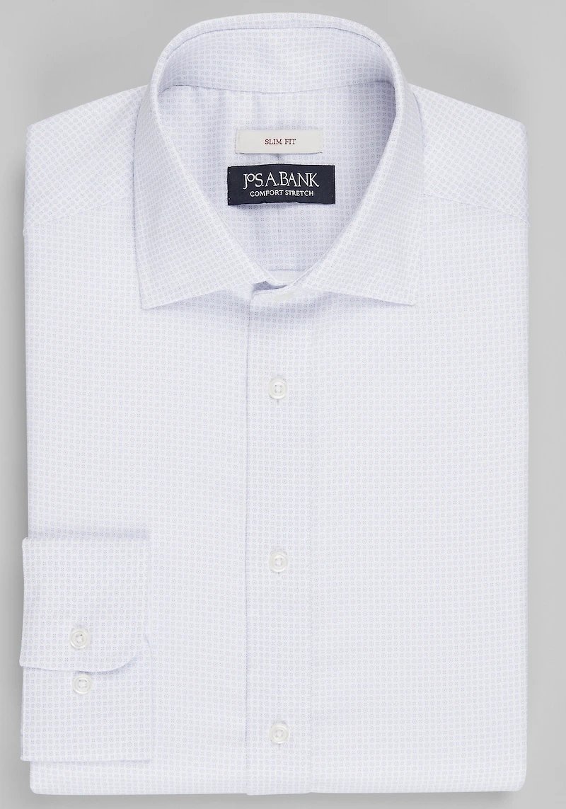 Men's Jos. A. Bank Slim Fit Checkers Print Dress Shirt at Jos. A. Bank, Light Purple