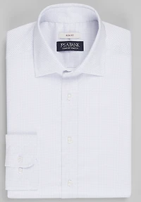 Men's Jos. A. Bank Slim Fit Checkers Print Dress Shirt at Jos. A. Bank, Light Purple