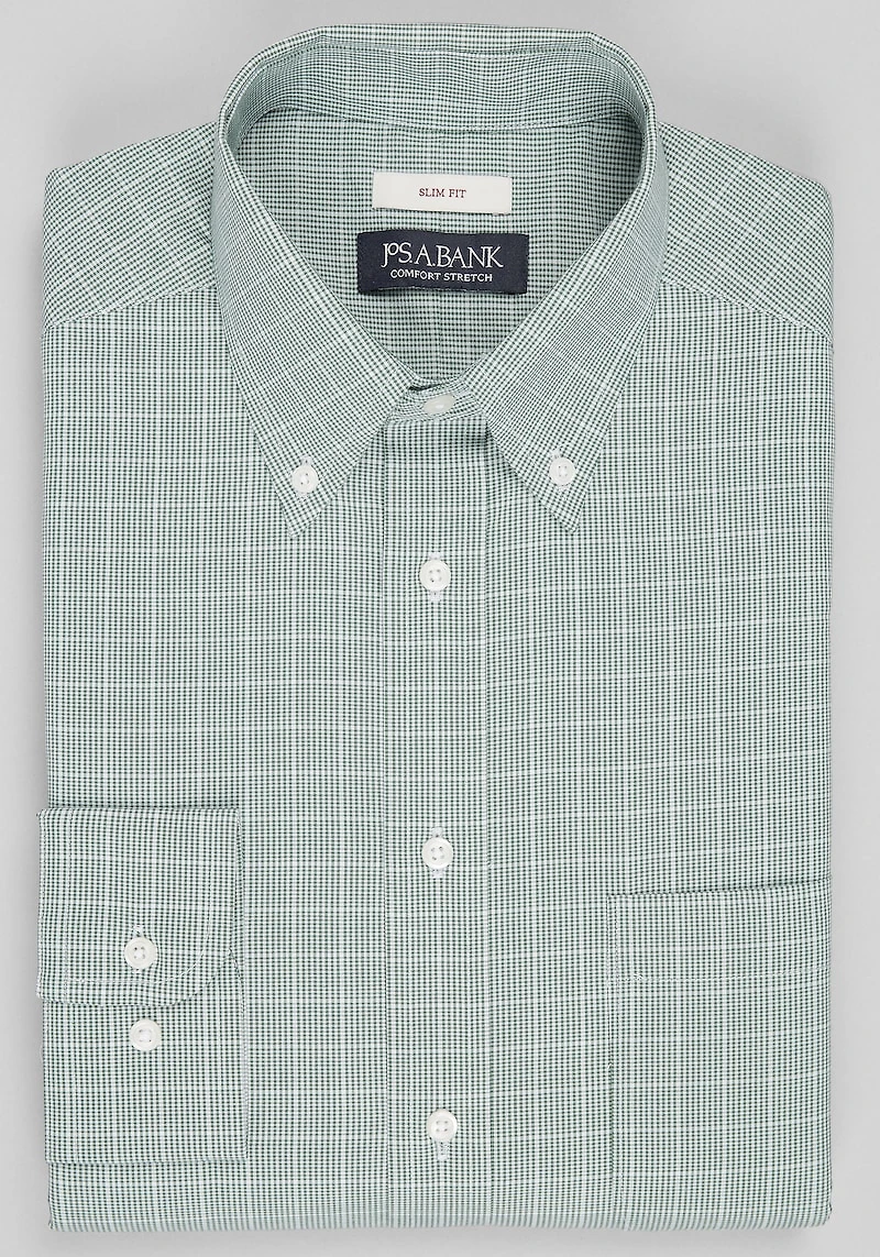 Men's Jos. A. Bank Slim Fit Glenn Plaid Dress Shirt at Jos. A. Bank, Green