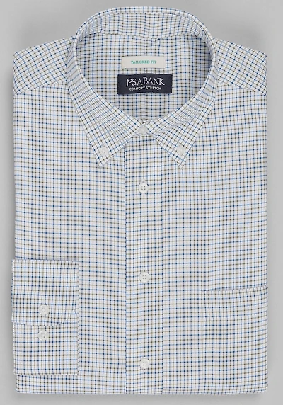 Men's Jos. A. Bank Tailored Fit Tattersall Check Dress Shirt at Jos. A. Bank, Green
