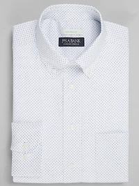 Men's Jos. A. Bank Tailored Fit Button-Down Collar Check Dress Shirt at Jos. A. Bank, Cream/White