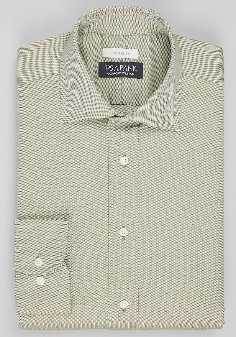 Men's Jos. A. Bank Tailored Fit Spread Collar Oxford Solid Dress Shirt at Jos. A. Bank, Green