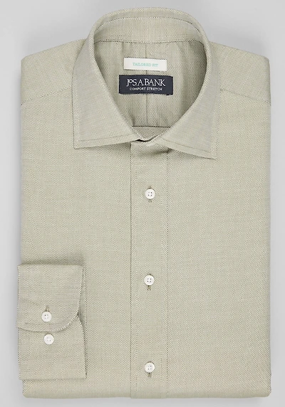 Men's Jos. A. Bank Tailored Fit Spread Collar Oxford Solid Dress Shirt at Jos. A. Bank, Green