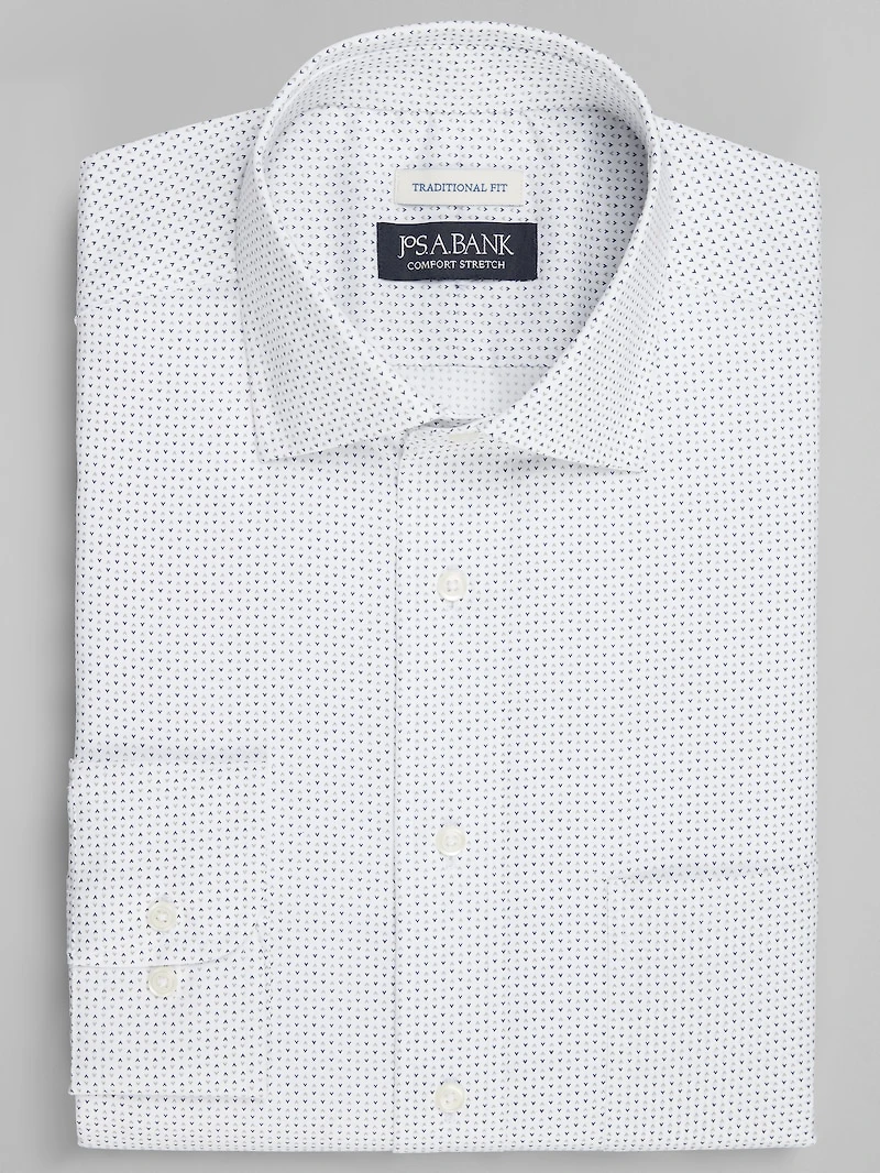 Men's Jos. A. Bank Traditional Fit Spread Collar Arrow Dress Shirt at Jos. A. Bank, Cream/White