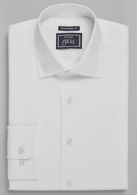 Men's 1905 Collection Traditional Fit Solid Dress Shirt at Jos. A. Bank, Cream/White