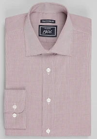Men's 1905 Traditional Fit Micro Houndstooth Dress Shirt at Jos. A. Bank, Burgundy