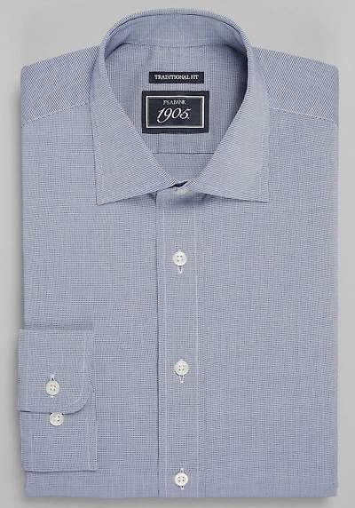 Men's 1905 Traditional Fit Micro Houndstooth Dress Shirt at Jos. A. Bank, Blue