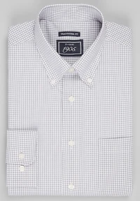 Men's 1905 Collection Traditional Fit Gingham Dress Shirt at Jos. A. Bank, Grey
