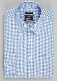 Men's 1905 Collection Traditional Fit Gingham Dress Shirt at Jos. A. Bank, Blue