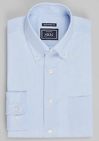 Men's 1905 Collection Traditional Fit Stripe Dress Shirt at Jos. A. Bank, Light Blue