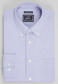 Men's 1905 Collection Traditional Fit Small Check Dress Shirt at Jos. A. Bank, Purple