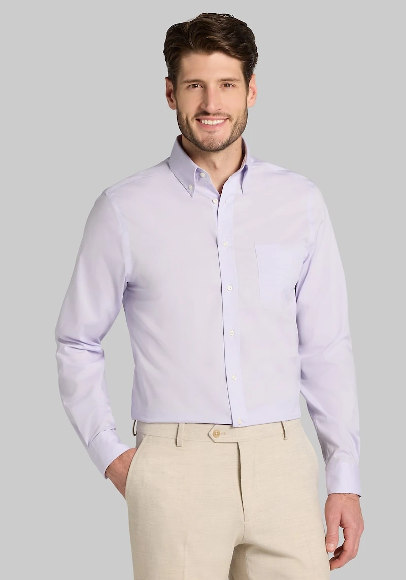 Men's Jos. A. Bank Slim Fit Solid Comfort Stretch Dress Shirt at Jos. A. Bank, Light Purple