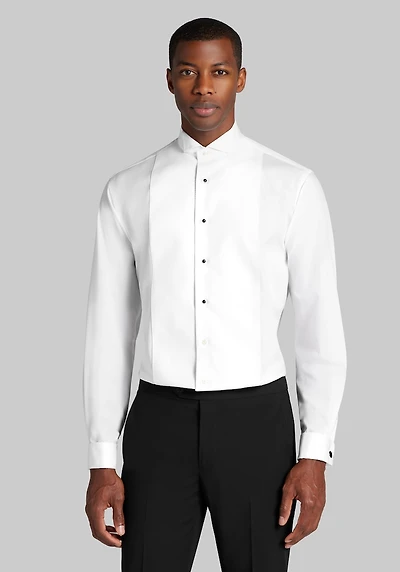 Men's Reserve Collection Tailored Fit Wing Collar Bib Tuxedo Shirt at Jos. A. Bank, Cream/White