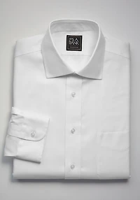 Men's Traveler Collection Traditional Fit Spread Collar Solid Dress Shirt at Jos. A. Bank, Cream/White
