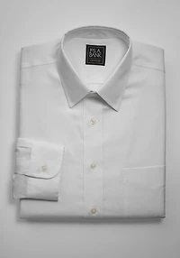 Men's Traveler Collection Tailored Fit Point Collar Solid Dress Shirt at Jos. A. Bank, Cream/White