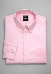 Men's Traveler Collection Traditional Fit Button-Down Collar Solid Dress Shirt at Jos. A. Bank, Light Pink