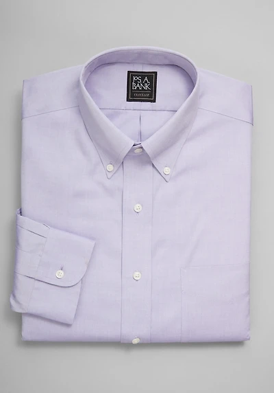 Men's Traveler Collection Traditional Fit Button-Down Collar Solid Dress Shirt at Jos. A. Bank, Lavender/Purple