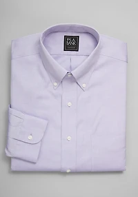 Men's Traveler Collection Traditional Fit Button-Down Collar Solid Dress Shirt at Jos. A. Bank, Lavender/Purple