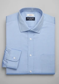Men's Traveler Collection Slim Fit Spread Collar Solid Dress Shirt at Jos. A. Bank, Original Blue