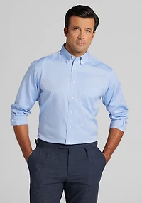 Men's Traveler® Collection Tailored Fit Button-Down Collar Dress Shirt at Jos. A. Bank, Original Blue