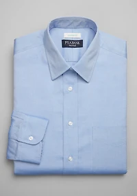 Men's Traveler Collection Tailored Fit Point Collar Solid Dress Shirt at Jos. A. Bank, Original Blue