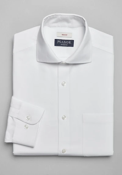 Men's Reserve Collection Slim Fit Cutaway Collar Solid Dress Shirt at Jos. A. Bank, Cream/White