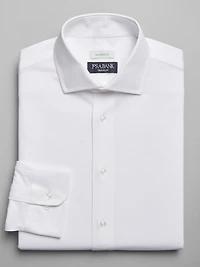 Men's Traveler COOLMOTION Tailored Fit Spread Collar Knit Solid Dress Shirt at Jos. A. Bank, Cream/White