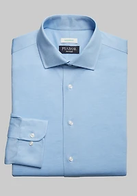 Men's Traveler® COOLMOTION Tailored Fit Spread Collar Knit Solid Dress Shirt at Jos. A. Bank, Blue
