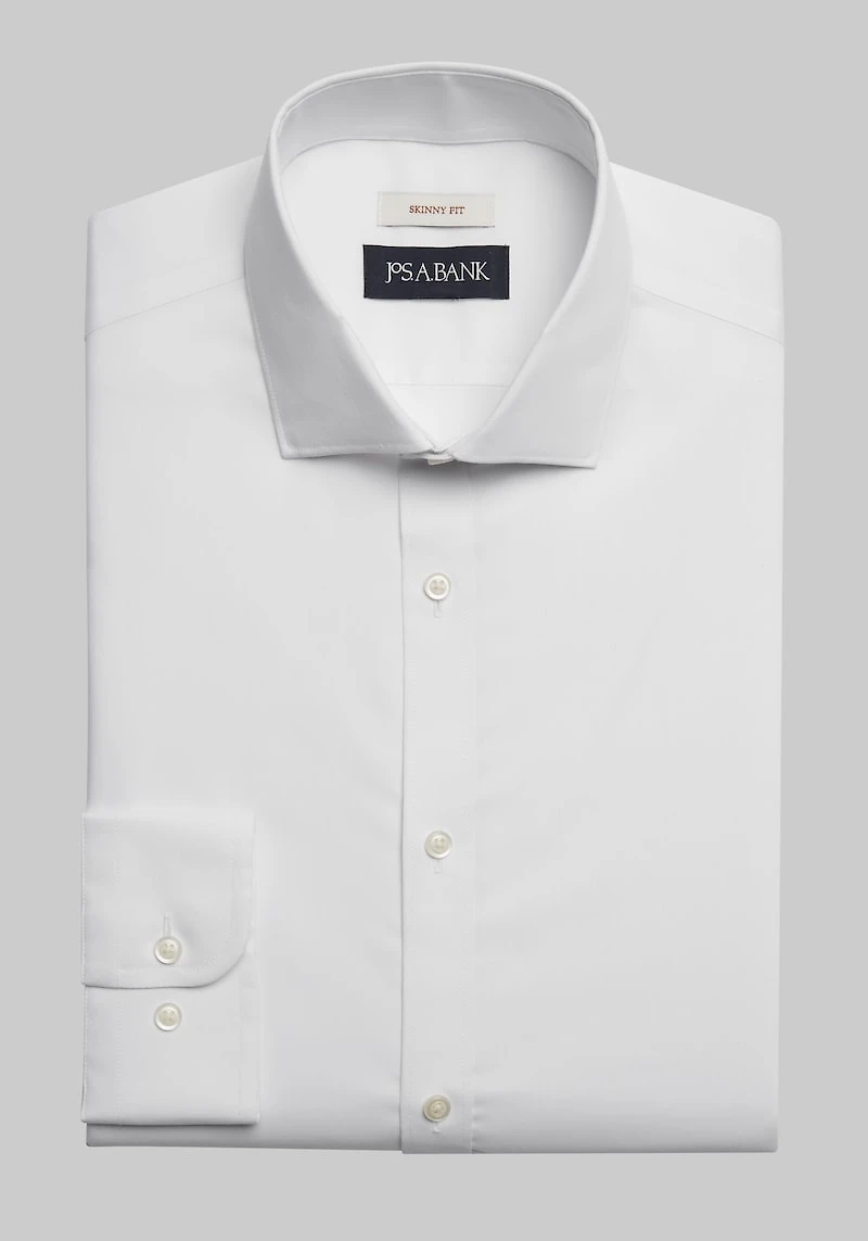 Men's Jos. A. Bank Skinny Fit Solid Dress Shirt at Jos. A. Bank, Cream/White