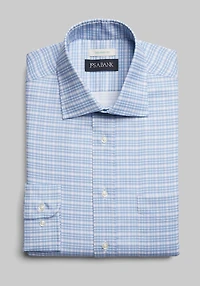 Men's Jos. A. Bank Tailored Fit Spread Collar Large Plaid Print Dress Shirt at Jos. A. Bank, Blue