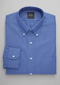 Men's Traveler Collection Traditional Fit Button-Down Collar Grid Dress Shirt at Jos. A. Bank, Blue