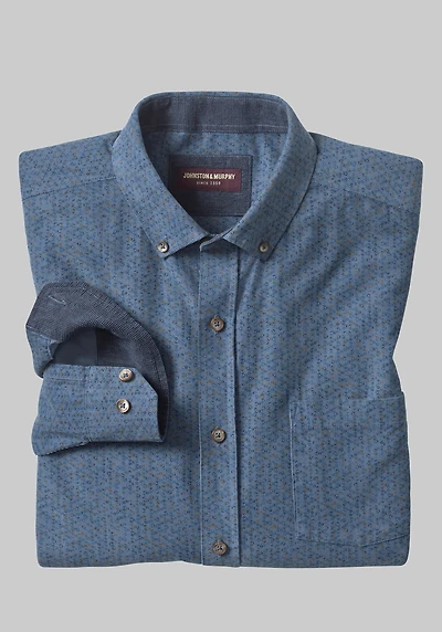 Men's Johnston & Murphy Tailored Fit Corduroy Shirt at Jos. A. Bank, Blue