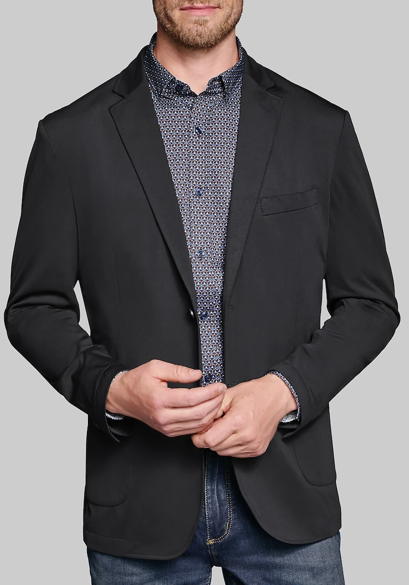 Men's Johnston & Murphy Tailored Fit XC Flex Knit Blazer at Jos. A. Bank, Black