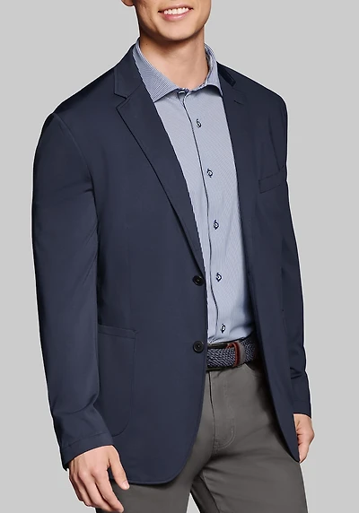 Men's Johnston & Murphy Tailored Fit XC Flex Knit Blazer at Jos. A. Bank, Blue/Navy
