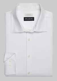 Men's Jos. A. Bank Tailored Fit Solid Linen Blend Casual Shirt at Jos. A. Bank, Cream/White