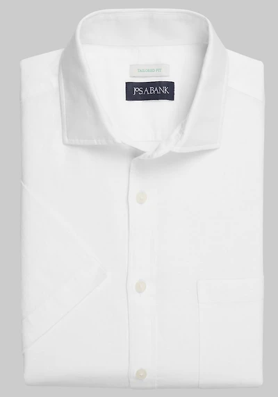 Men's Big & Tall Jos. A. Bank Tailored Fit Linen Blend Shirt at Jos. A. Bank, Cream/White,