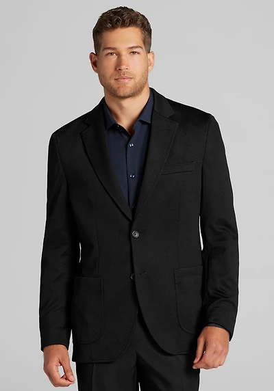 Men's Traveler Collection Tailored Fit Tech Knit Twill Soft Jacket at Jos. A. Bank, Black