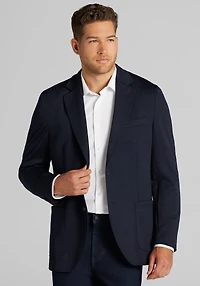 Men's Traveler Collection Tailored Fit Tech Knit Twill Soft Jacket at Jos. A. Bank, Blue/Navy
