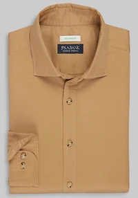 Men's Jos. A. Bank Tailored Fit Solid Twill Casual Shirt at Jos. A. Bank, Camel/Tan