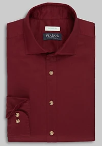 Men's Jos. A. Bank Tailored Fit Solid Twill Casual Shirt at Jos. A. Bank, Burgundy
