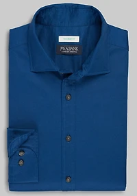Men's Jos. A. Bank Tailored Fit Solid Twill Casual Shirt at Jos. A. Bank, Blue/Navy