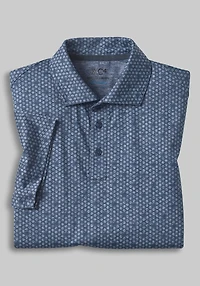 Men's Johnston & Murphy Tailored Fit XC4 Cool Degree Tonal Geometric Polo at Jos. A. Bank, Blue/Navy