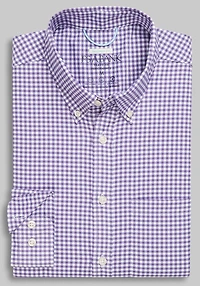 Men's Traveler Performance Tailored Fit Check Button-Down Collar Casual Shirt at Jos. A. Bank, Purple