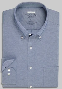 Men's Traveler Collection Tailored Fit Performance Pique Casual Shirt at Jos. A. Bank, Blue/Navy