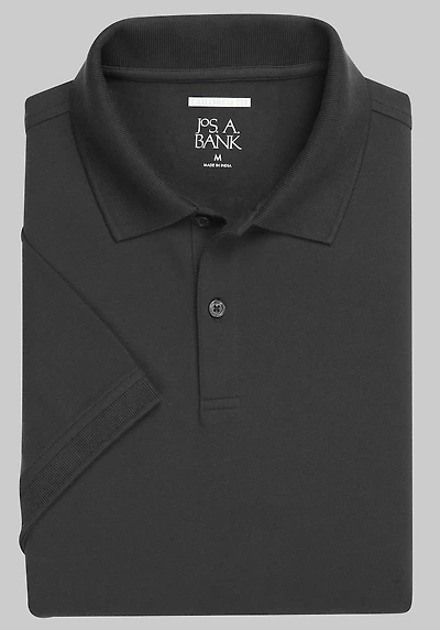 Men's Jos. A. Bank Tailored Fit Comfort Stretch Pique Polo at Jos. A. Bank, Jet Black