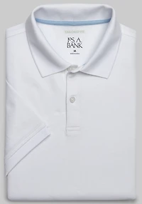 Men's Jos. A. Bank Tailored Fit Comfort Stretch Pique Polo at Jos. A. Bank, Bright White/Cream/White