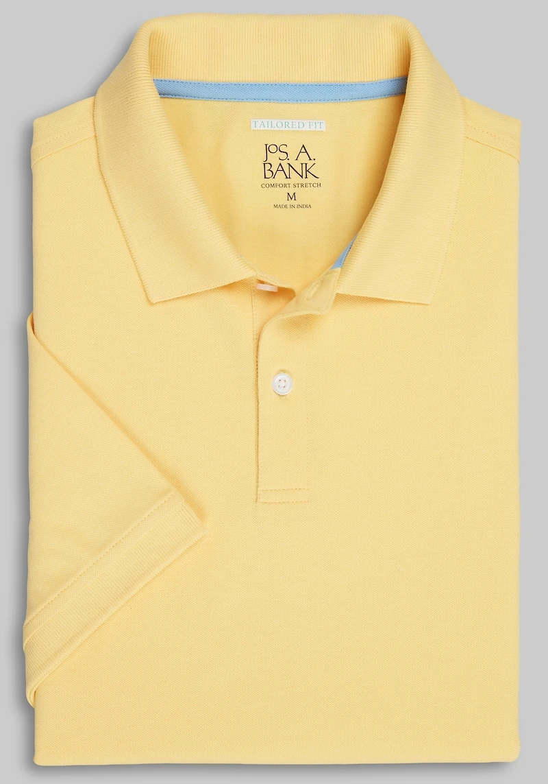 Men's Jos. A. Bank Tailored Fit Comfort Stretch Pique Polo at Jos. A. Bank, Yellow