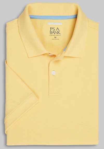 Men's Jos. A. Bank Tailored Fit Comfort Stretch Pique Polo at Jos. A. Bank, Yellow