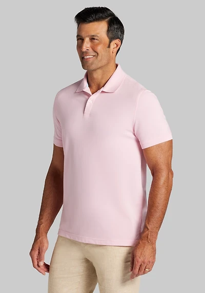 Men's Jos. A. Bank Tailored Fit Pique Comfort Stretch Polo at Jos. A. Bank, Pink